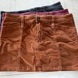 Free People Corduroy Mini Skirt in Rust